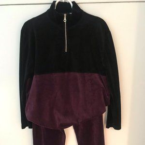 Ladies Liz Claiborne LizSport Black and Purple Sweatsuit
